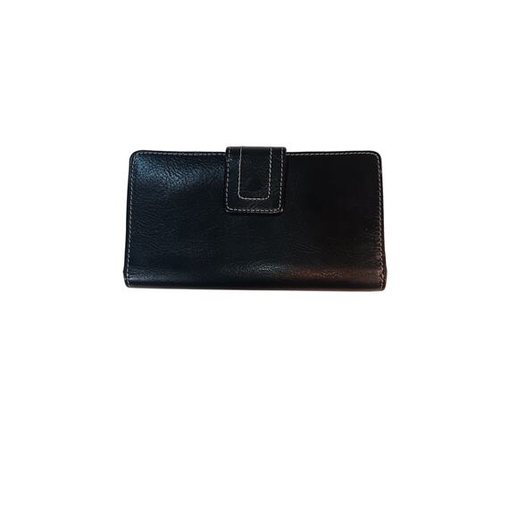 Fossil Black Leather Wallet | Bifold ID Window Card Holder | Minimalist - Picture 2 of 5